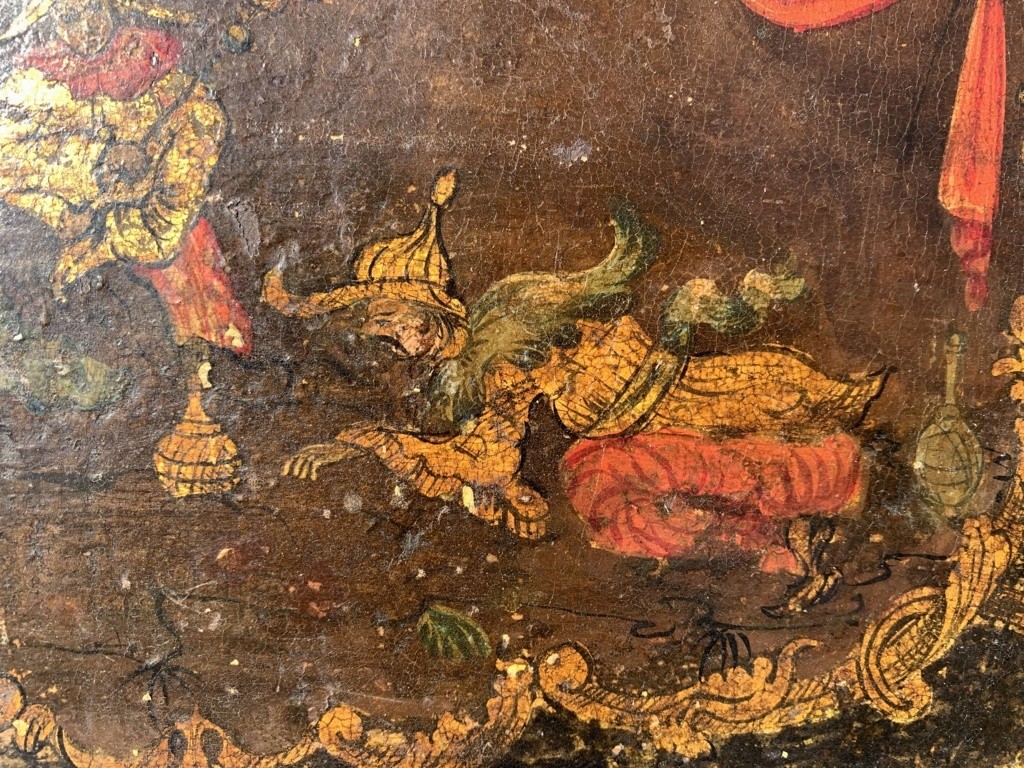 Lacquered And Painted Wooden Tray. Venice, 18th Century.-photo-4