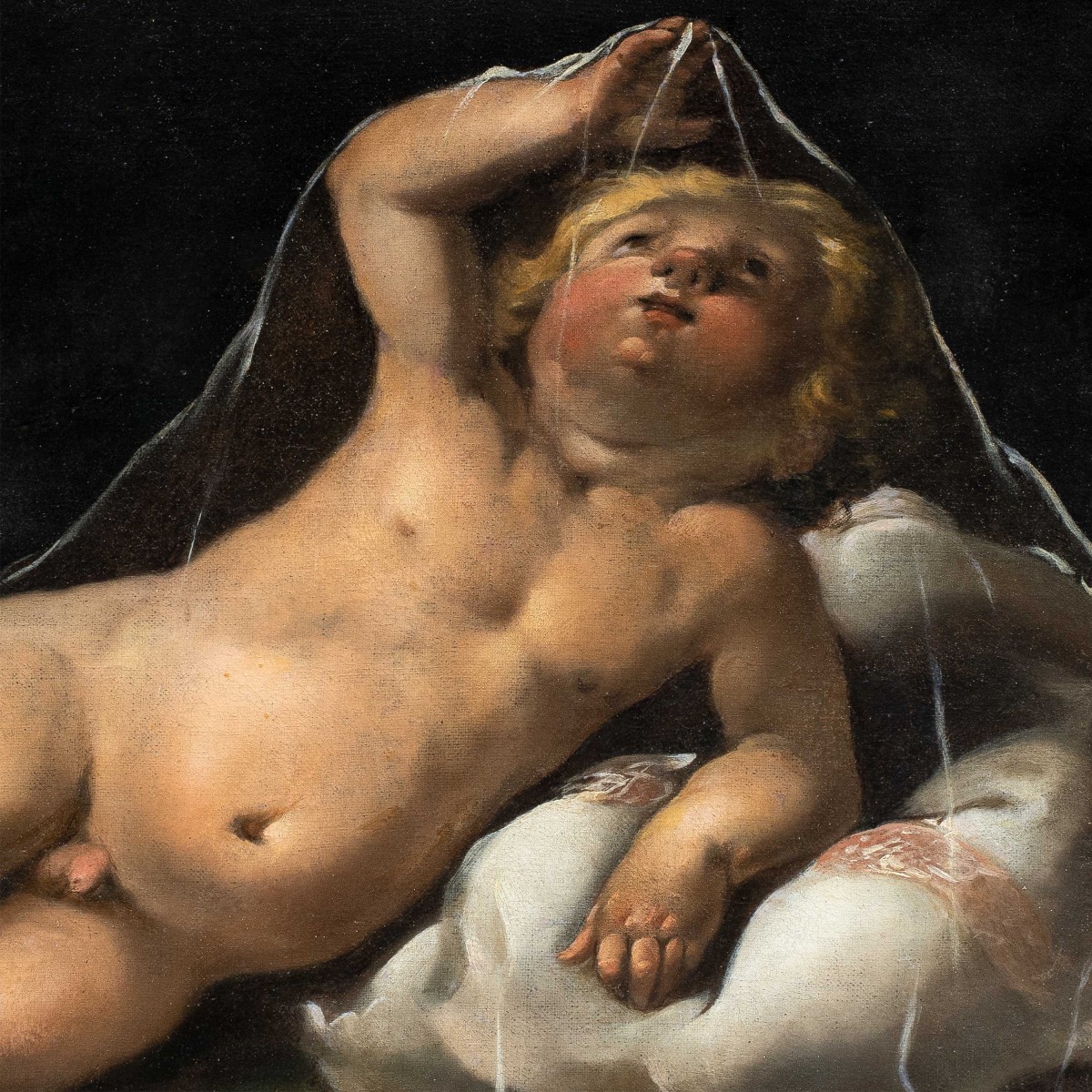 Isidoro Bianchi (campione 1581 - Campione 1662) - Putto Playing With A Veil.-photo-2