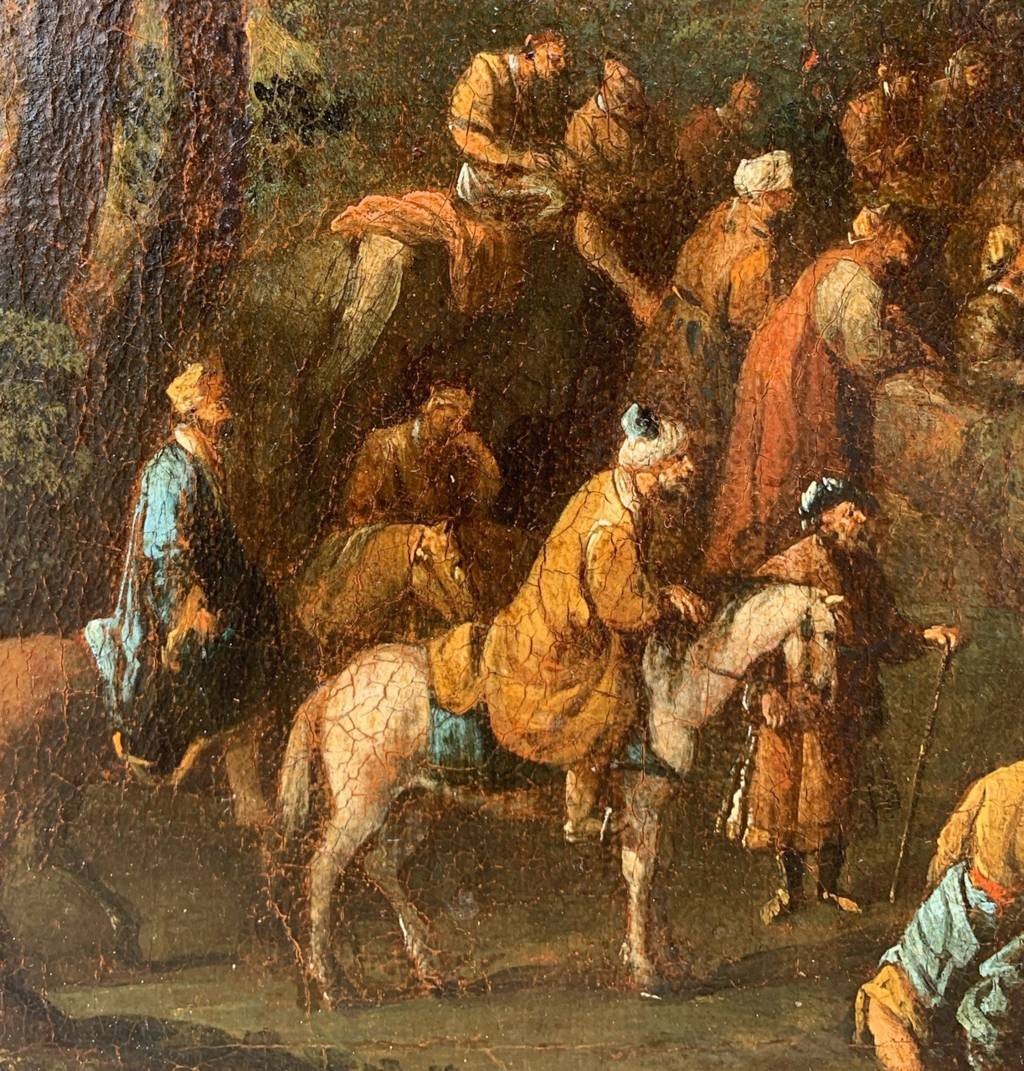 Flemish Master Active In Italy (17th Century) - St. John The Baptist Sermon In A Landscape.-photo-1