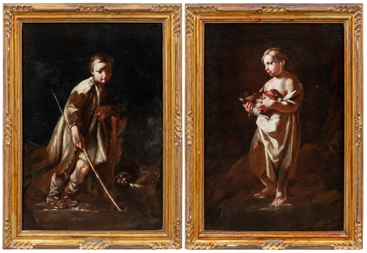 Giuseppe Maria Crespi, Known As Lo Spagnoletto (bologna 1665 - Bologna 1747) - Pair Of Children