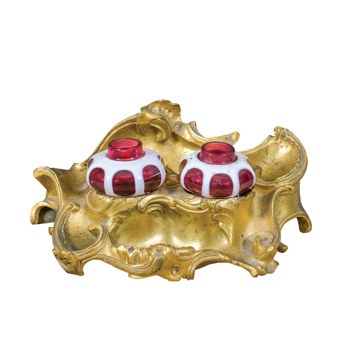 Gilded Bronze Inkwell. Maison Henry Dasson (paris 1825-1896).