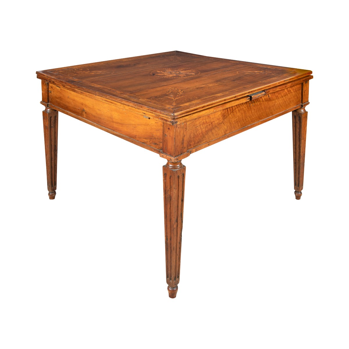 Extendable Inlaid Wood Dining Table. Piacenza, Second Half Of The 18th Century.-photo-4