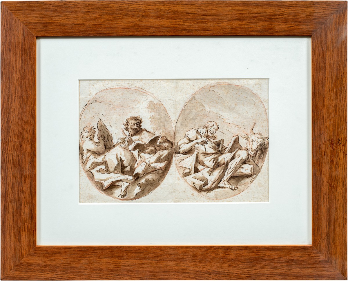Gaspare Diziani (Belluno 1689 – Venise 1767) - Les Deux Évangélistes.-photo-2