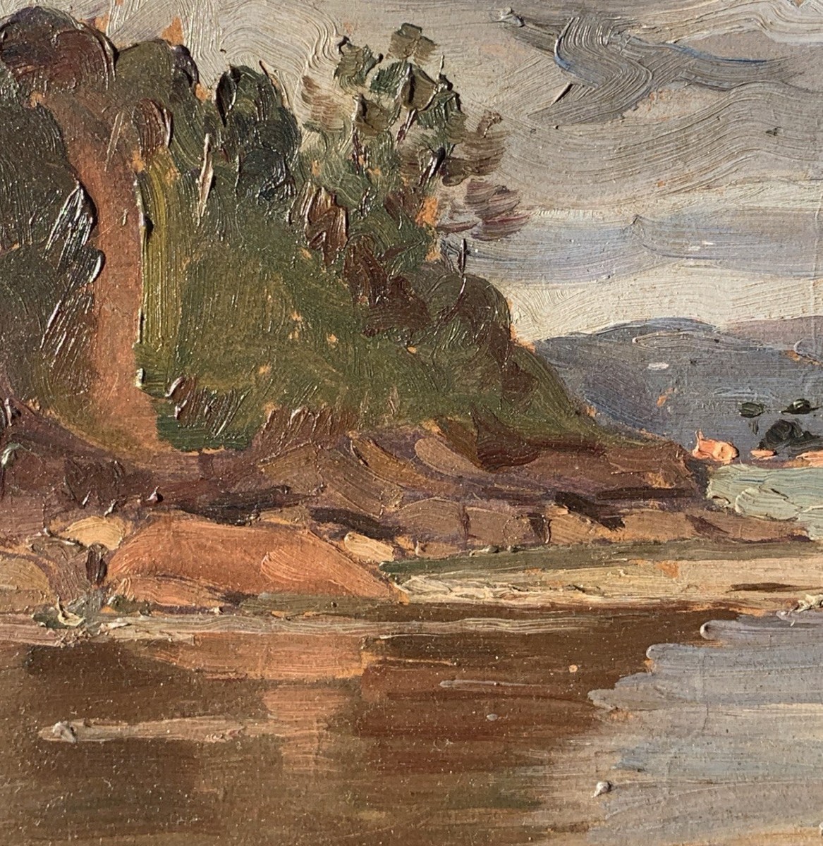 Ottone Zorlini (Trévise 1891 - São Paulo 1967) - Paysage avec lac et montagnes.-photo-2