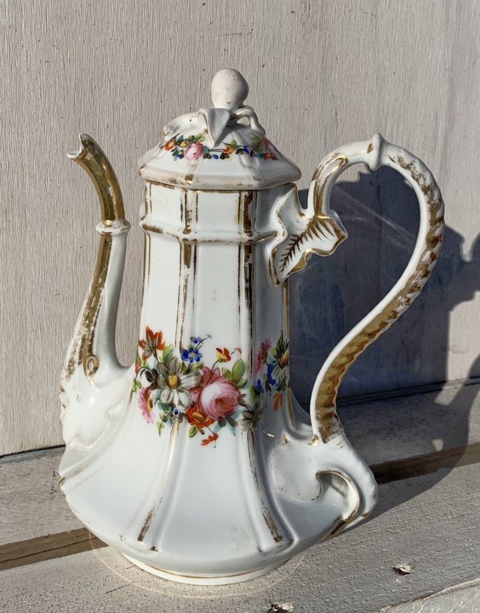 Polychrome Porcelain Coffee Pot. Italy, Early 20th Century.-photo-4