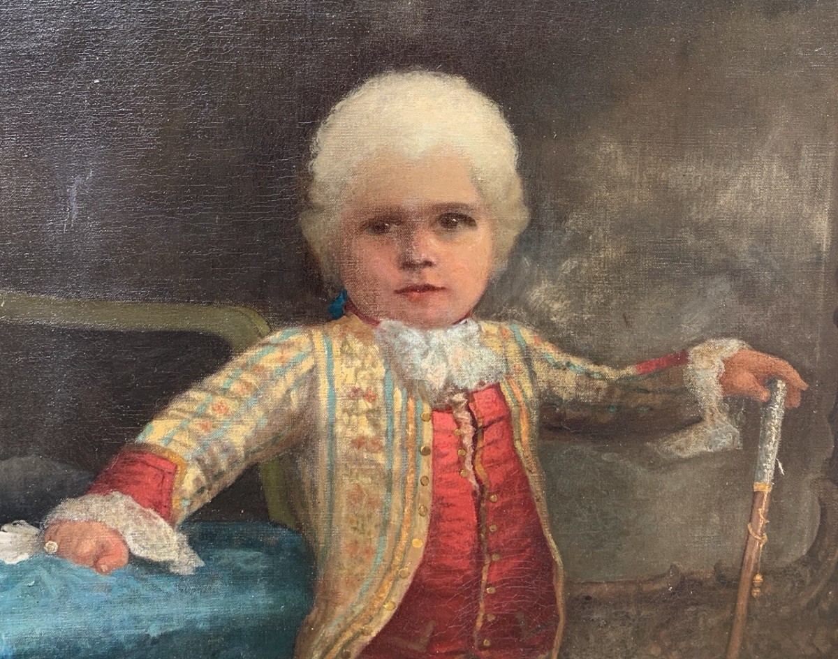 Italian Painter (active 19th-20th Centuries) - Portrait Of An Aristocratic Child.-photo-2