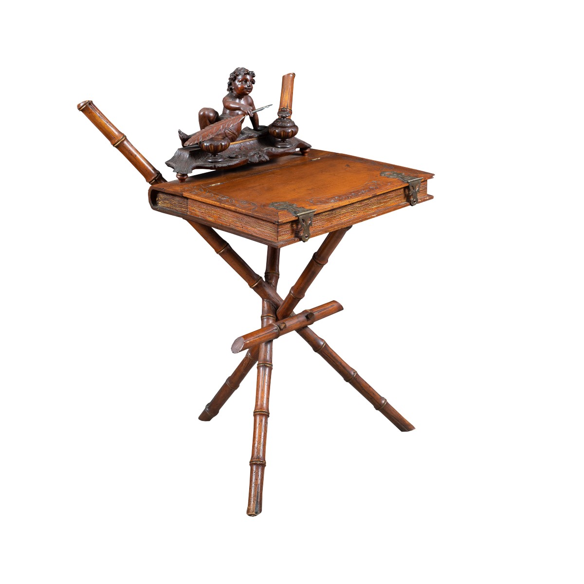 Finely Carved Wooden Writing Table - Workshop Of Valentino Panciera Besarel. Venice, XIX.-photo-2