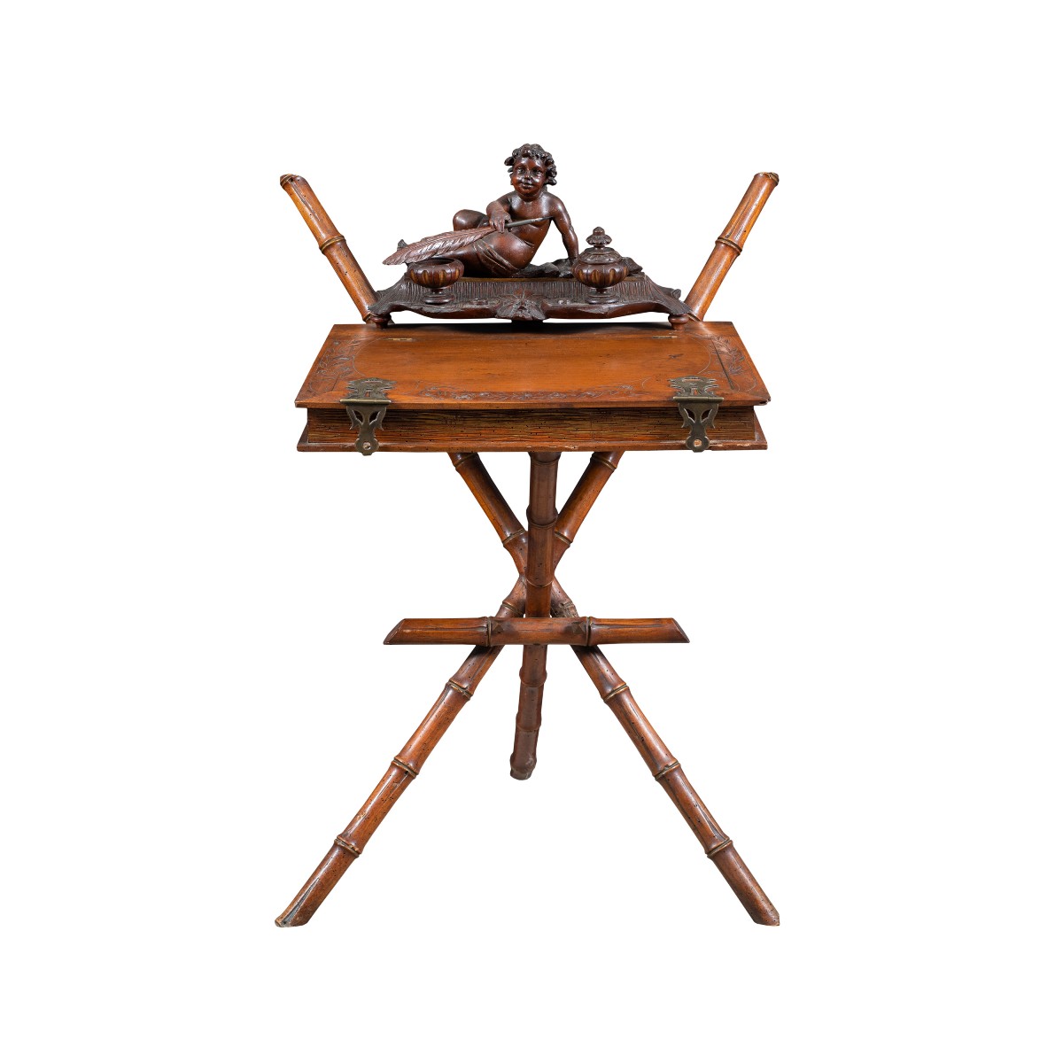 Finely Carved Wooden Writing Table - Workshop Of Valentino Panciera Besarel. Venice, XIX.