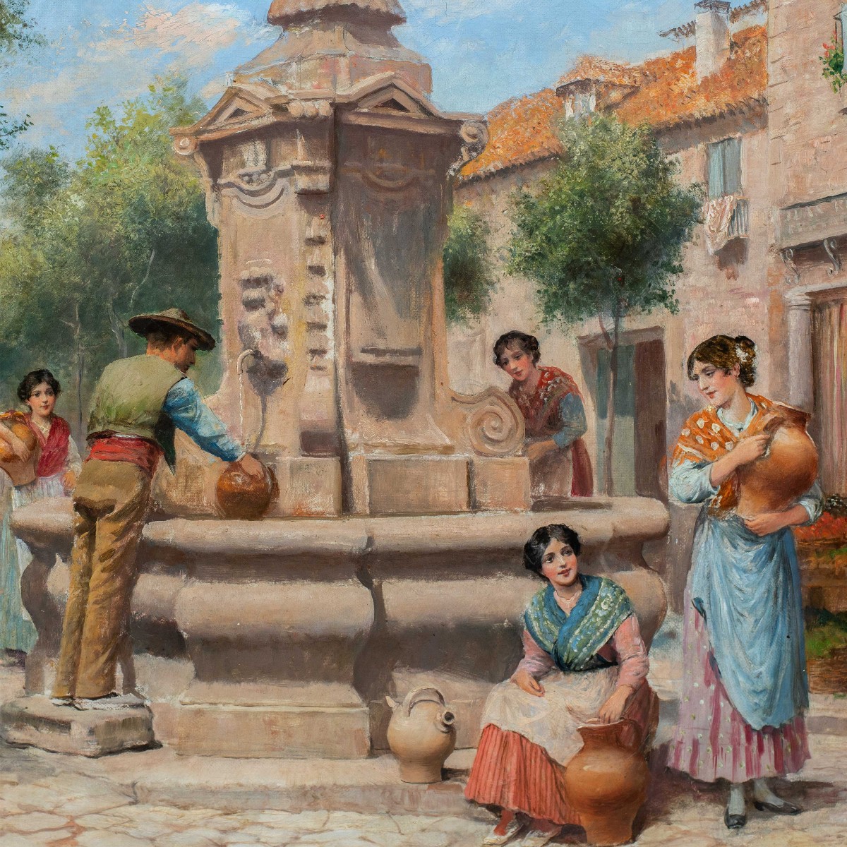 Arthur Trevor Haddon (Londres 1864 – Cambridge 1941) - Venise, Groupe de jeunes gens.-photo-2