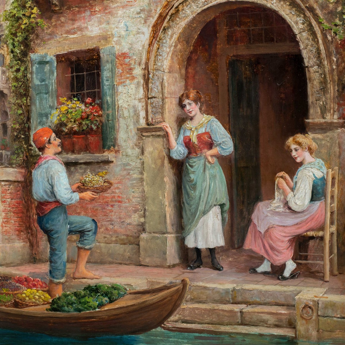 Arthur Trevor Haddon (Londres 1864 – Cambridge 1941) - Venise, marchand de fruits et légumes.-photo-2