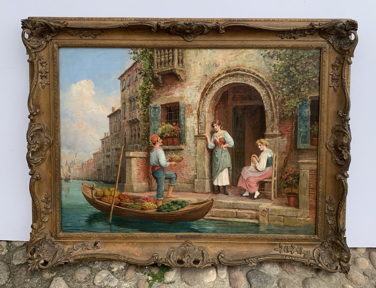 Arthur Trevor Haddon (Londres 1864 – Cambridge 1941) - Venise, marchand de fruits et légumes.-photo-4
