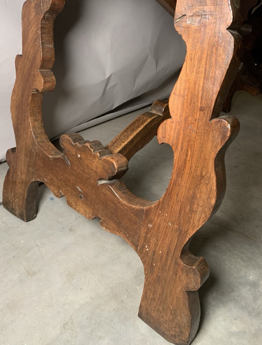 Solid Walnut Refectory Table. Italy, First Half Of The 17th Century.-photo-1