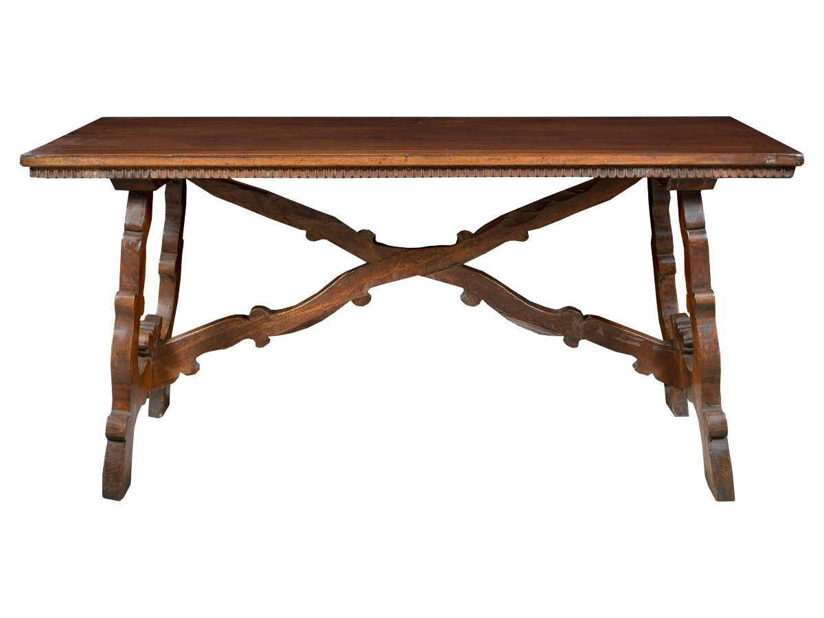 Solid Walnut Refectory Table. Italy, First Half Of The 17th Century.