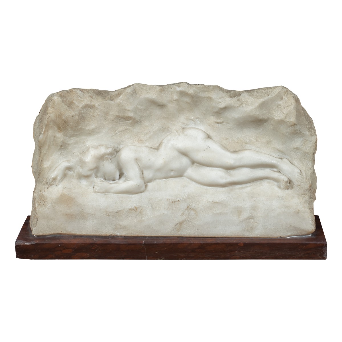 Marble Bas-relief Sculpture - Female Nude. Italy, Early 20th Century.