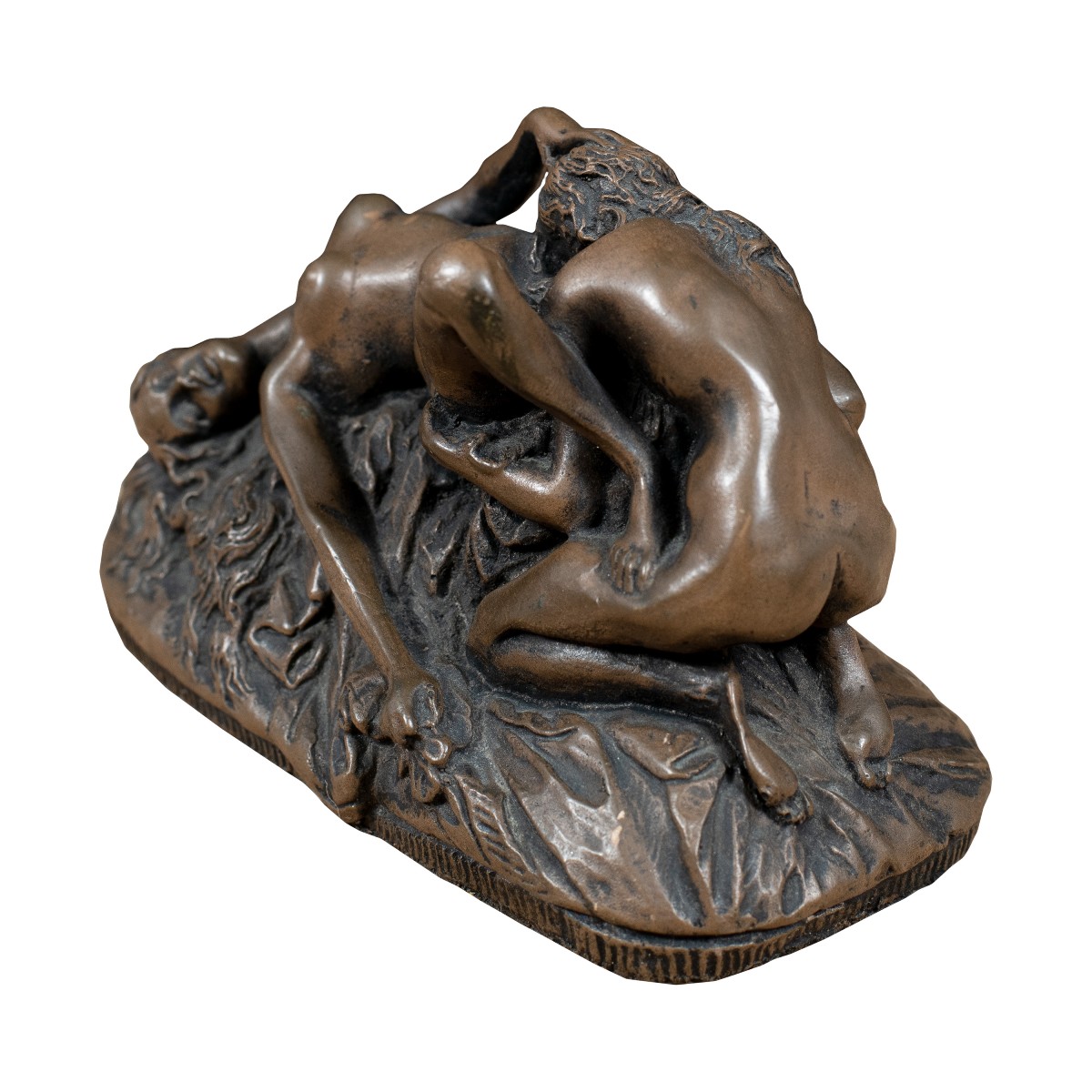 Sculpture en bronze patiné - Scène érotique. J. M. Lambeaux (1852-1908).-photo-3