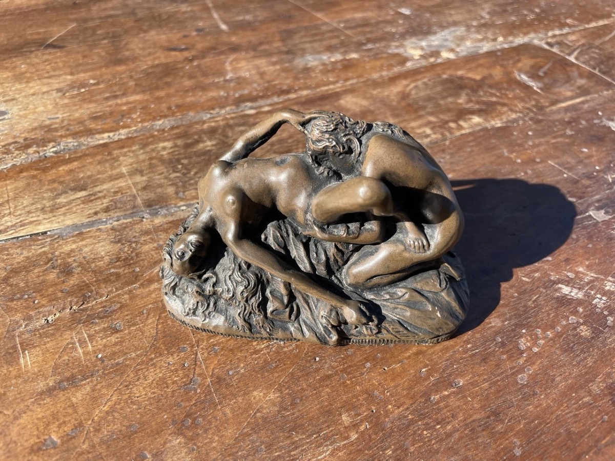 Patinated Bronze Sculpture - Erotic Scene. J. M. Lambeaux (1852-1908).-photo-1