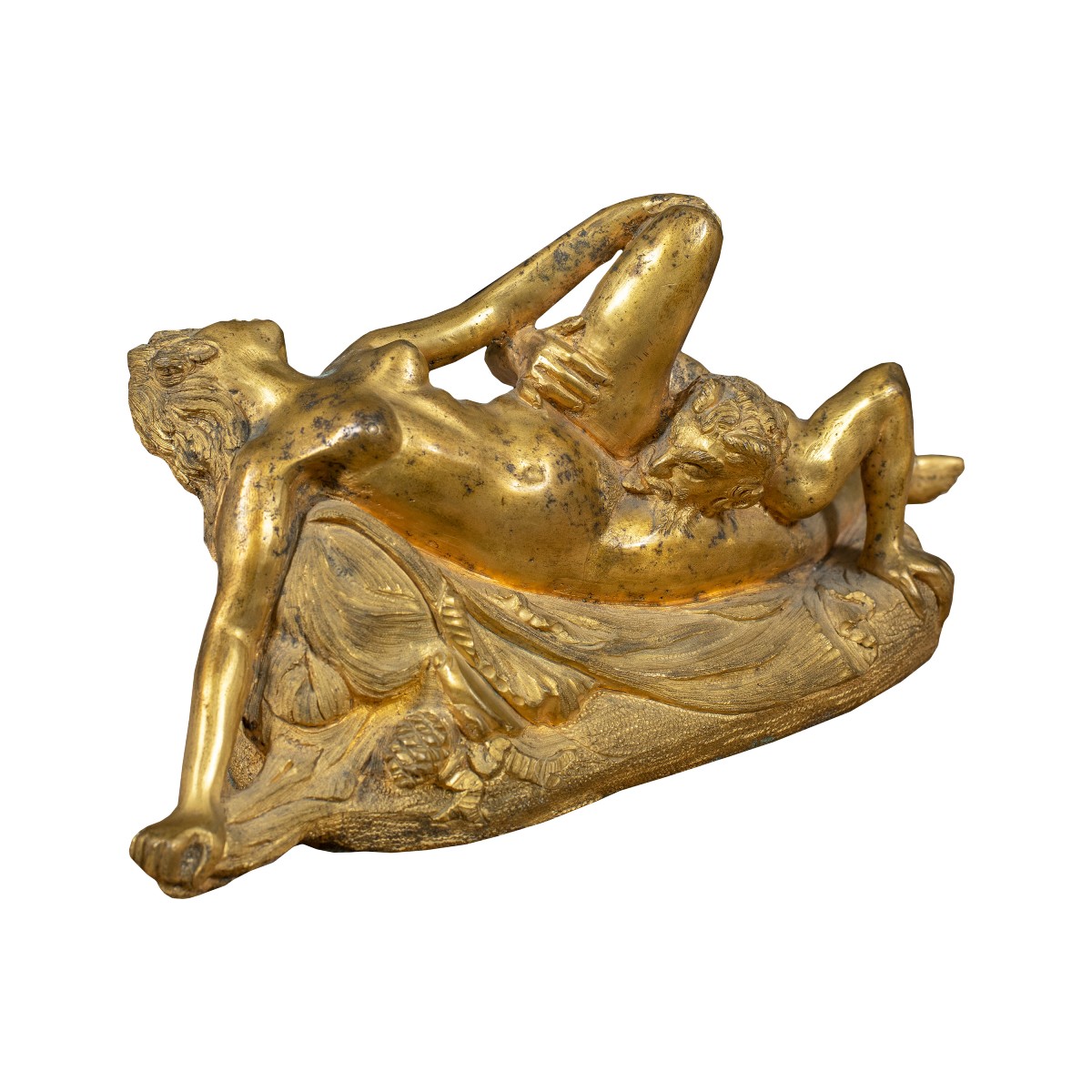 Sculpture en bronze doré - Scène érotique. France, fin du XIXe siècle.-photo-3