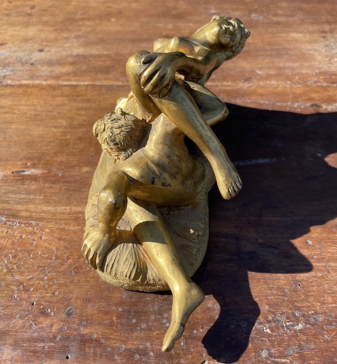 Gilded Bronze Sculpture - Erotic Scene. France, Late 19th Century.-photo-3