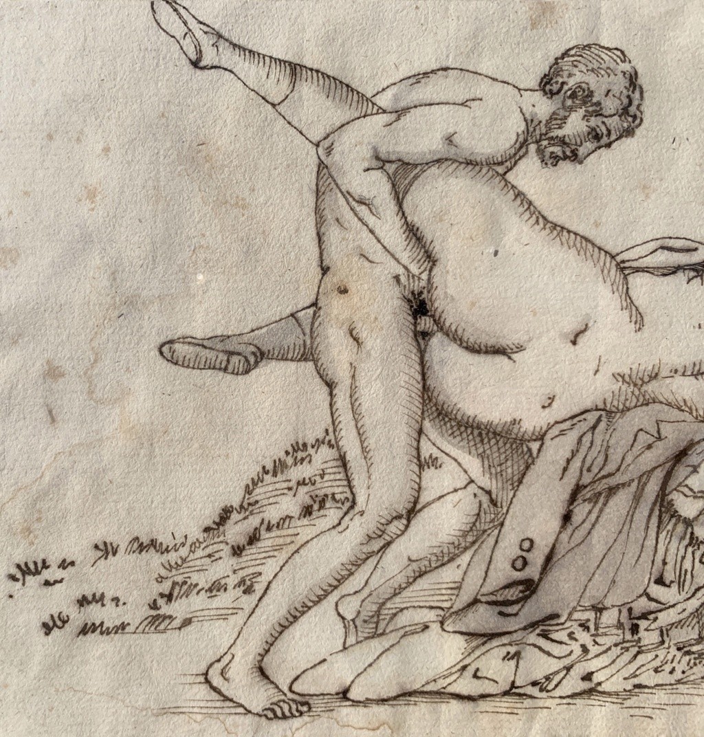 French Painter (19th Century) - Erotic Scene.-photo-1