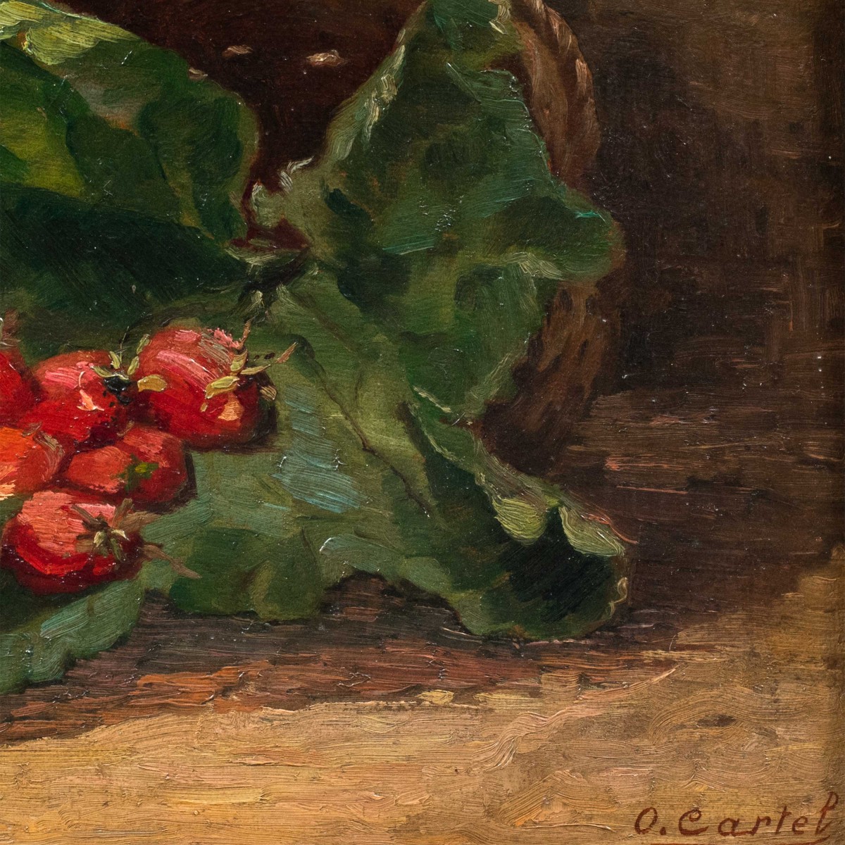 Octave Cartel (belgium, 1884 - 1944) - Still Life Of Strawberries.-photo-2