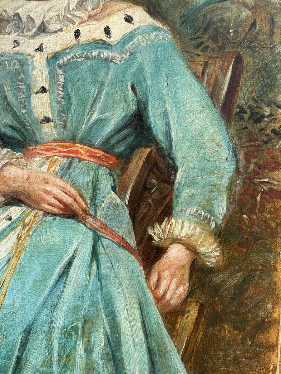 Romantic Painter (second Half Of The 19th Century) - Portrait Of A Lady.-photo-2