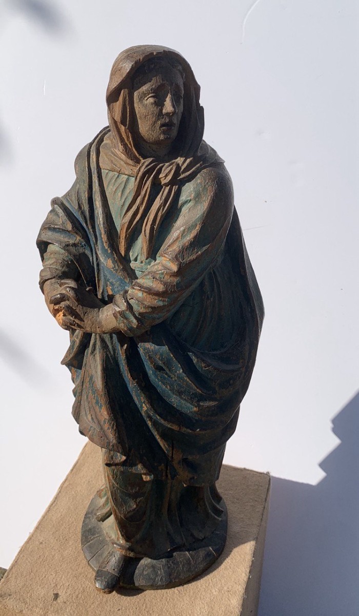 Sculpteur italien (XVIIe-XVIIIe siècle) - Vierge en prière.-photo-3