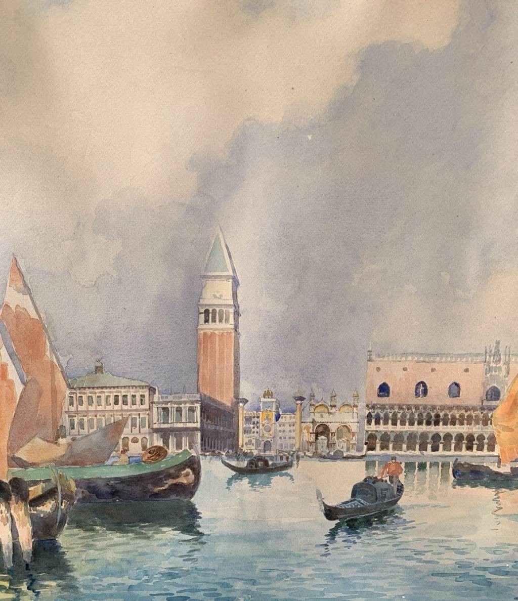 Gino Scalatelli (venice 1870 - Venice 1920) - Venice, View Of St. Mark's Basin.-photo-1