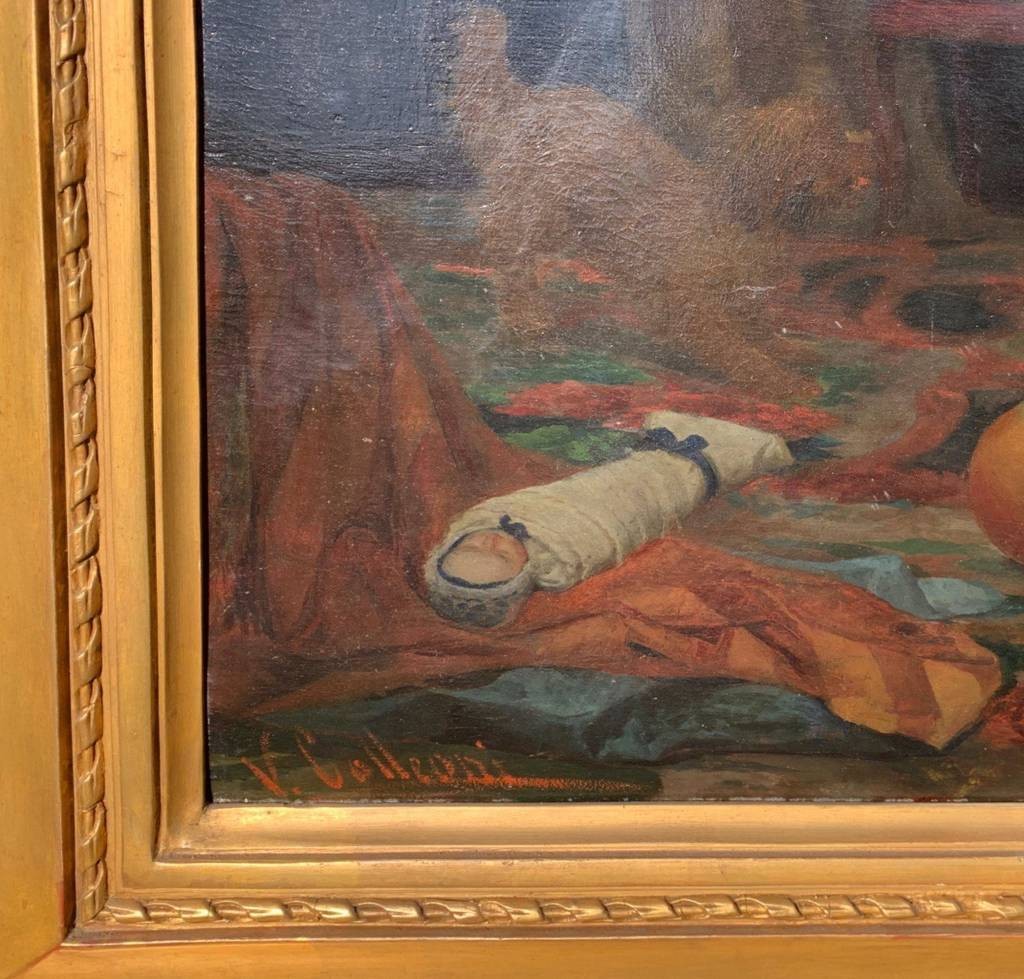  Vincenzo Colleoni (Actif à Venise dans la seconde moitié du XIXe siècle) - Scène d'intérieur.-photo-4