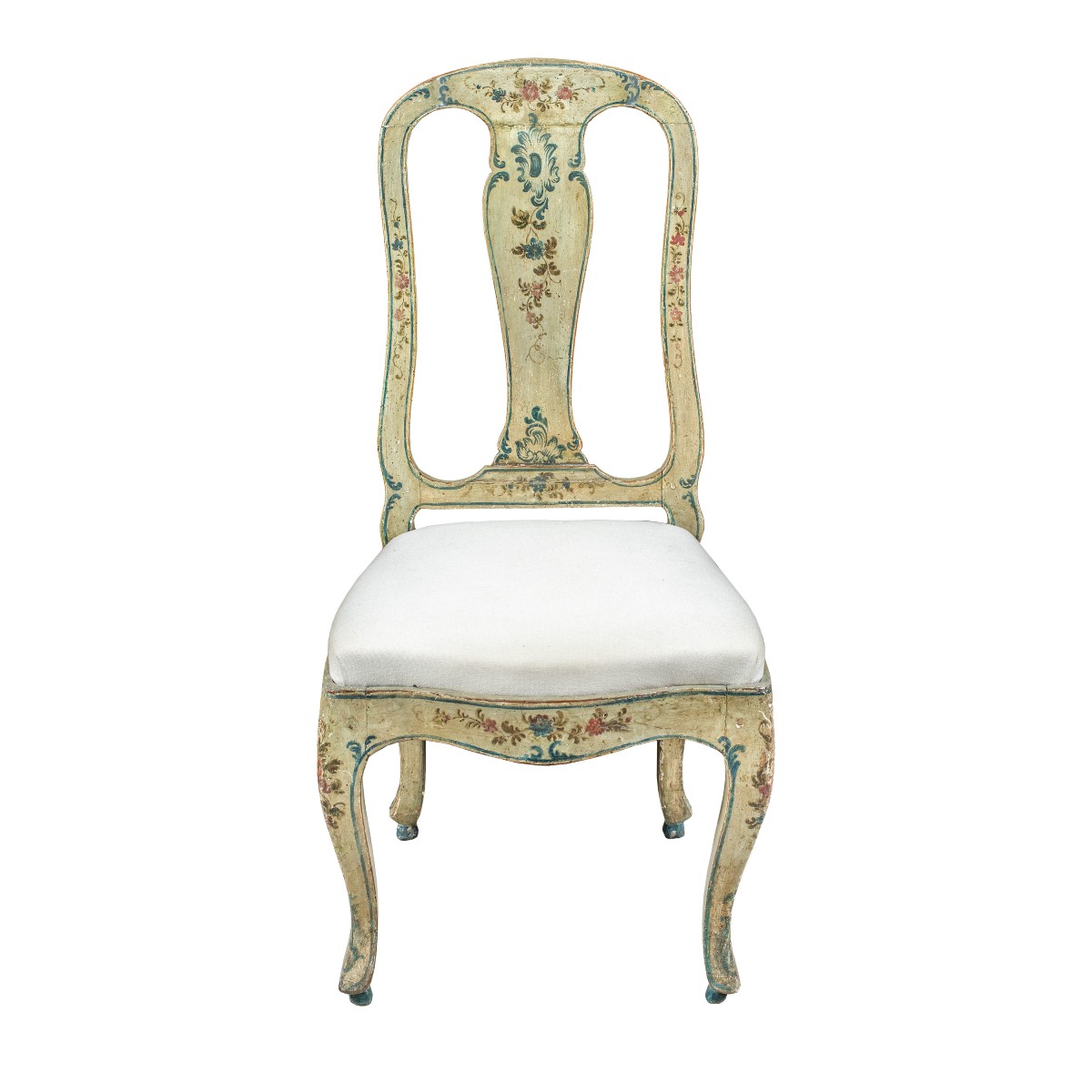 Carved, Lacquered, And Painted Wooden Chair. Genoa, 18th Century.