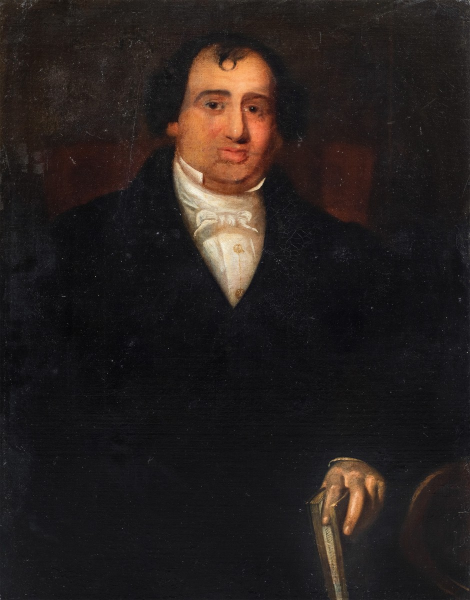 Italian Painter (19th Century) - Portrait Of A Gentleman With A Book.