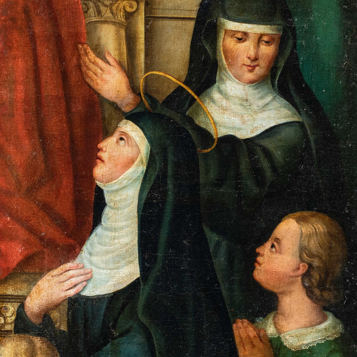 Peintre italien (XVIIIe siècle) - Sainte Monique en prière.-photo-2