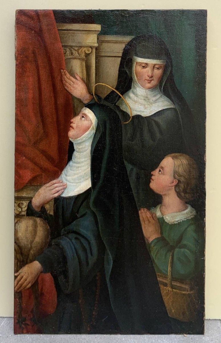 Peintre italien (XVIIIe siècle) - Sainte Monique en prière.-photo-4