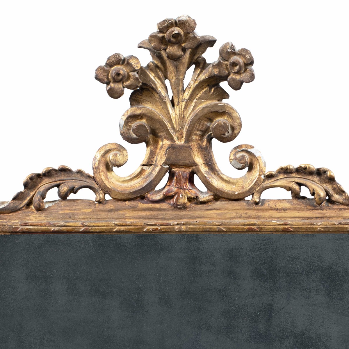 Carved And Gilded Wood Mirror. Italy, 18th Century.-photo-2