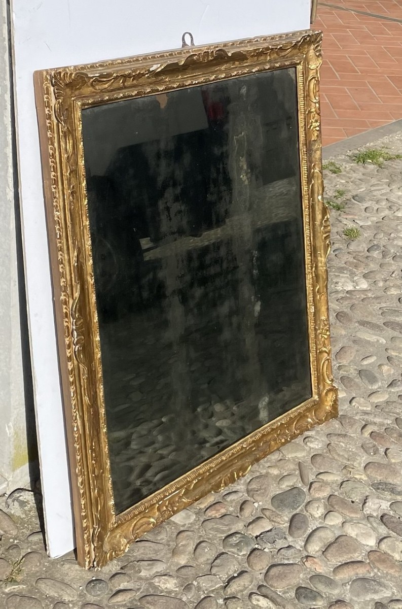 Carved And Gilded Wood Mirror. Venice, 18th Century.-photo-3