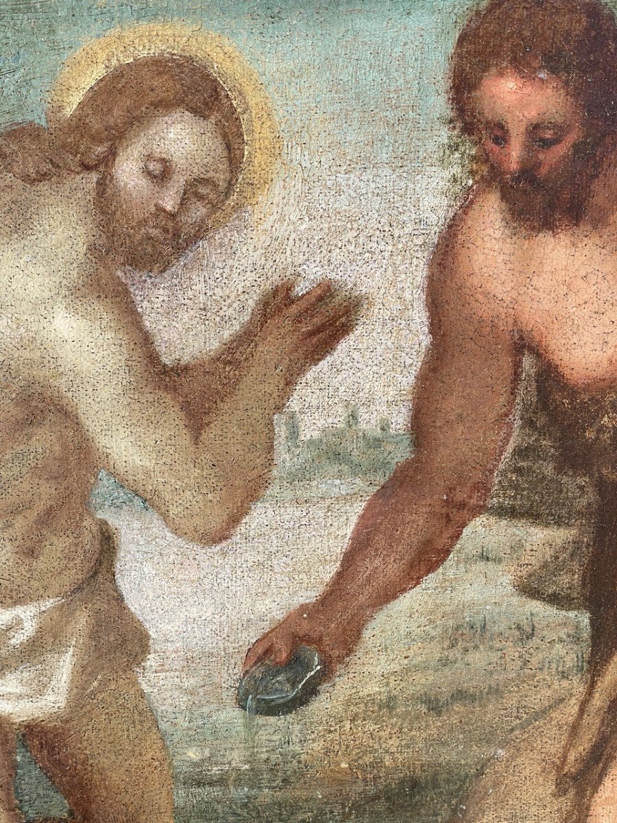 Workshop Of Jacopo Palma The Younger (venice 1548 - Venice 1628) - Baptism Of Christ.-photo-2