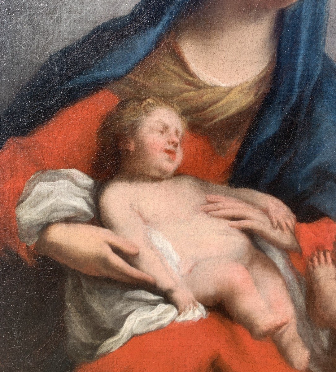  1.820 Jacopo Amigoni (Venise 1682 - Madrid 1752) - Vierge à l'Enfant.-photo-2
