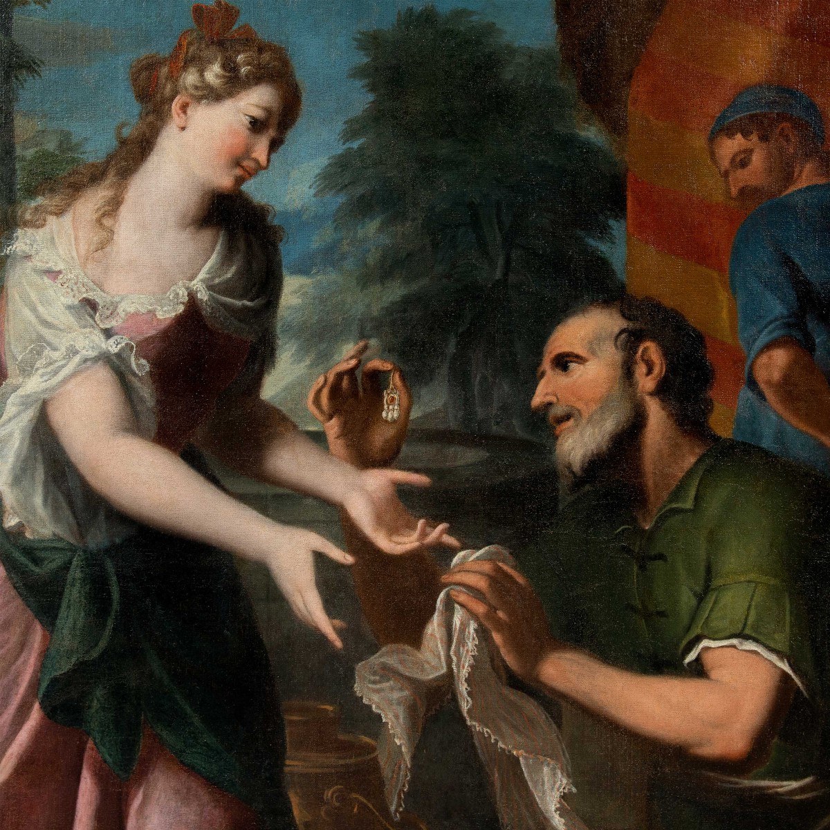 Gregorio Lazzarini (venice 1655 - Villabona Veronese 1730) - Rebecca And Eliezer At The Well.-photo-2