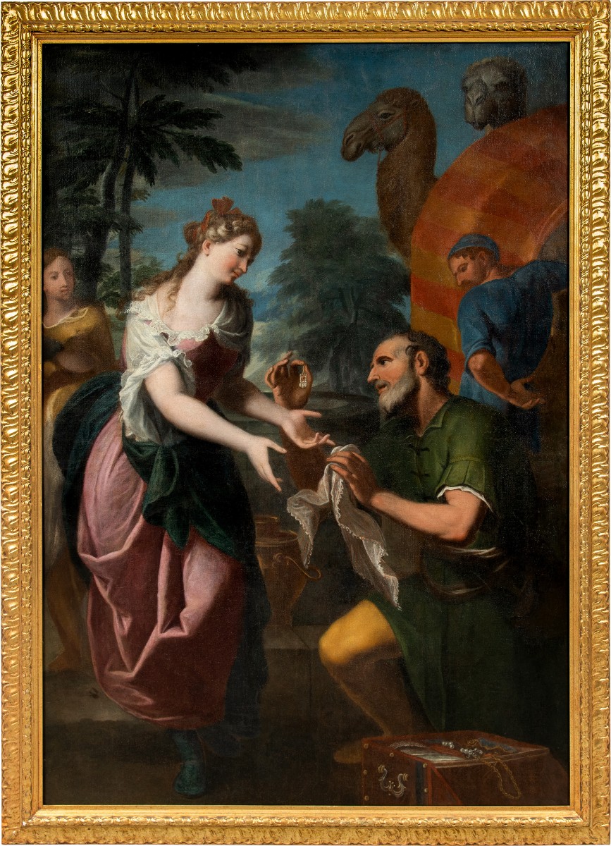 Gregorio Lazzarini (venice 1655 - Villabona Veronese 1730) - Rebecca And Eliezer At The Well.