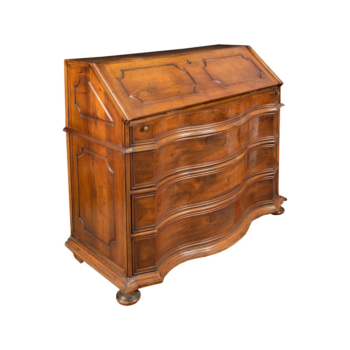 Commode à abattants en noyer massif. Italie, XVIIIe siècle.-photo-2