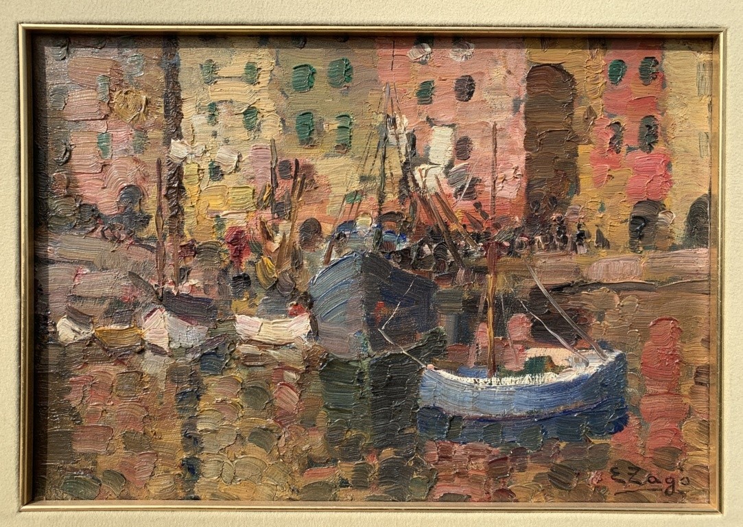 Erma Zago (Bovolone 1880 - Milan 1942) - Le Port de Gênes.-photo-4