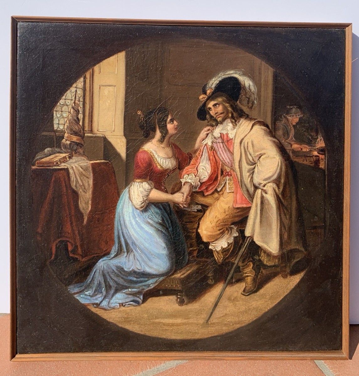 Peintre italien (XIXe siècle) - Dame et mousquetaire.-photo-4