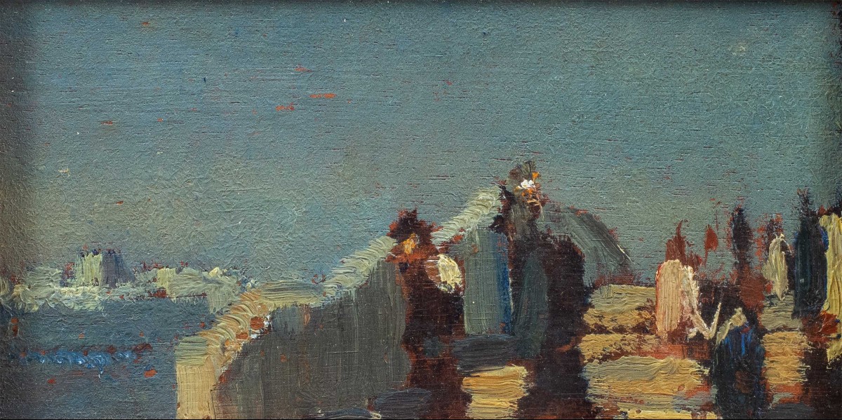 Beppe Ciardi (Venise 1875 - Quinto di Treviso 1932) - Triptyque de vues vénitiennes.-photo-2