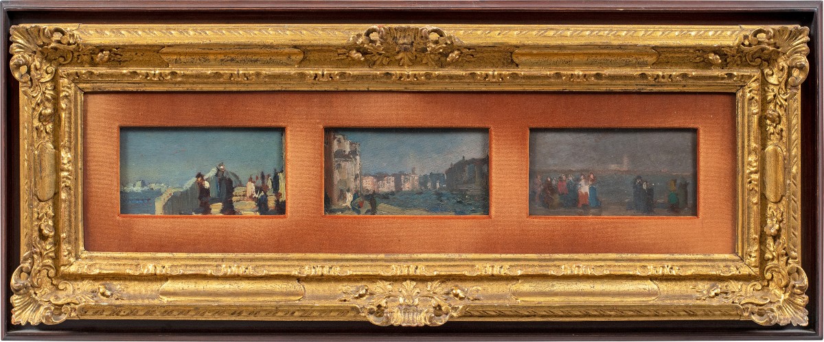 Beppe Ciardi (Venise 1875 - Quinto di Treviso 1932) - Triptyque de vues vénitiennes.