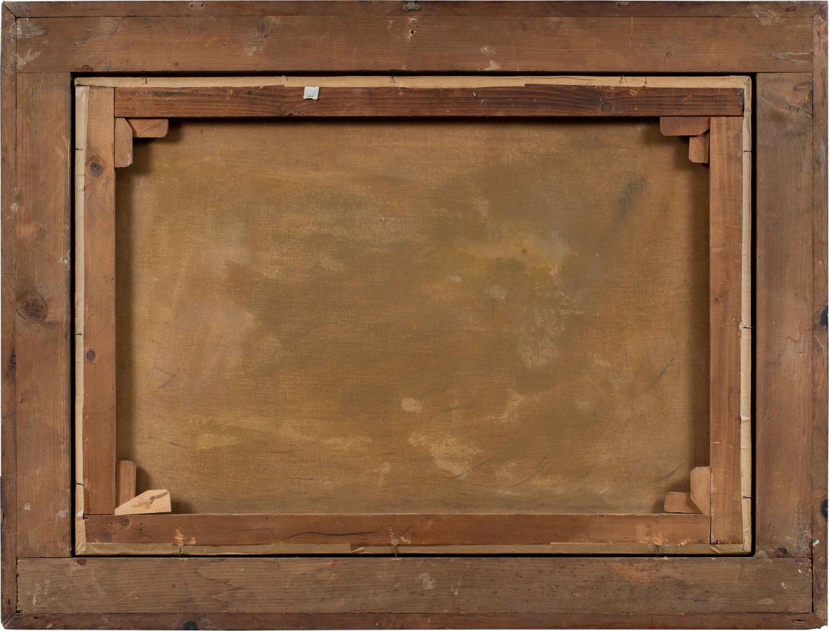 Vittorio Antonio Cargnel (Venise 1872 - Milan 1931) - Paysage avec village et personnages.-photo-4