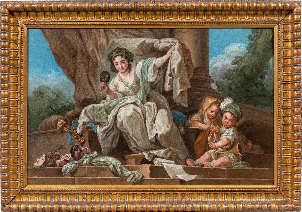 Circle Of Charles-andré Van Loo (nice 1705 - Paris 1765) - Allegory Of Comedy.
