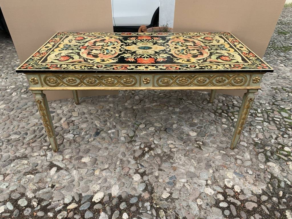 Italian Carved, Lacquered And Painted Writing Table. Italy, 19th–20th Century.-photo-3
