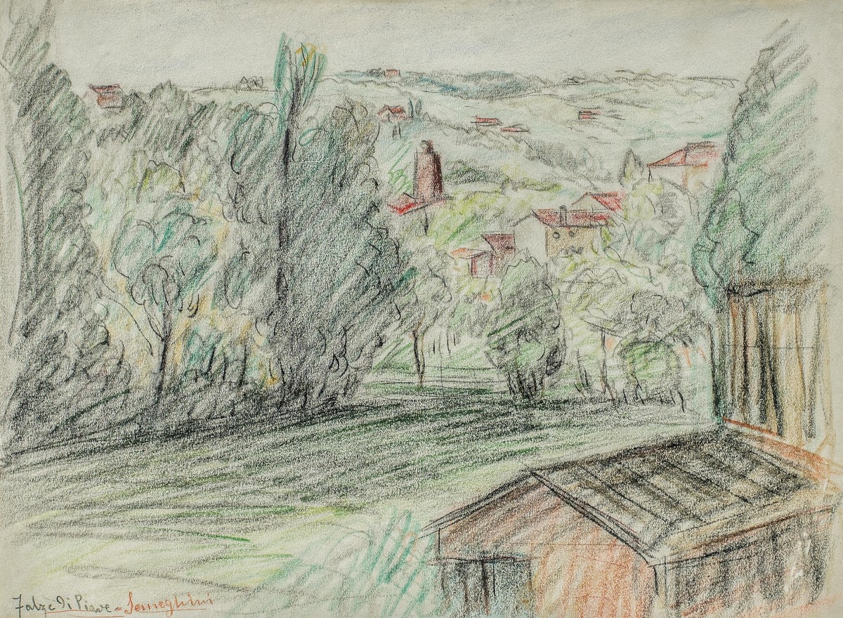 Pio Semeghini (Quistello 1878 - Vérone 1964) - Falzè di Piave.-photo-2