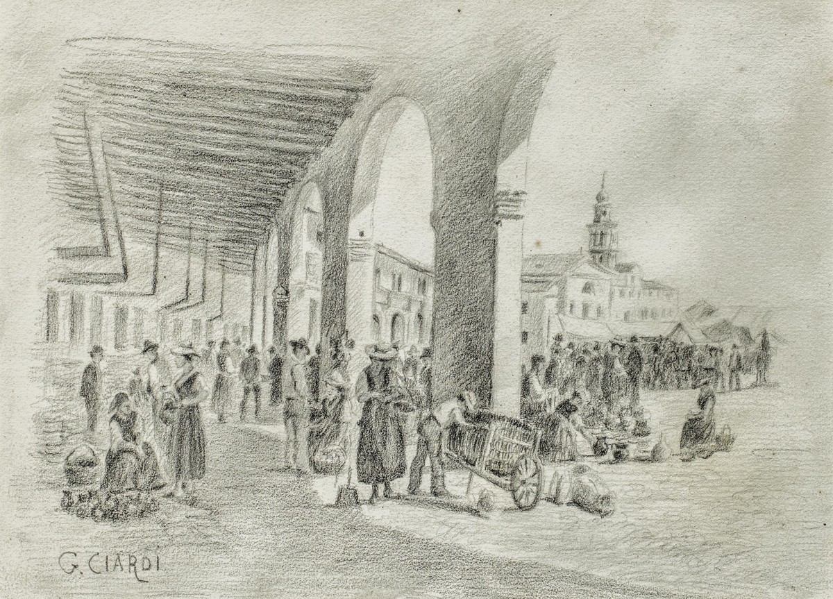 Guglielmo Ciardi (venice 1842 - Venice 1917) - Market Of Badoere.-photo-2