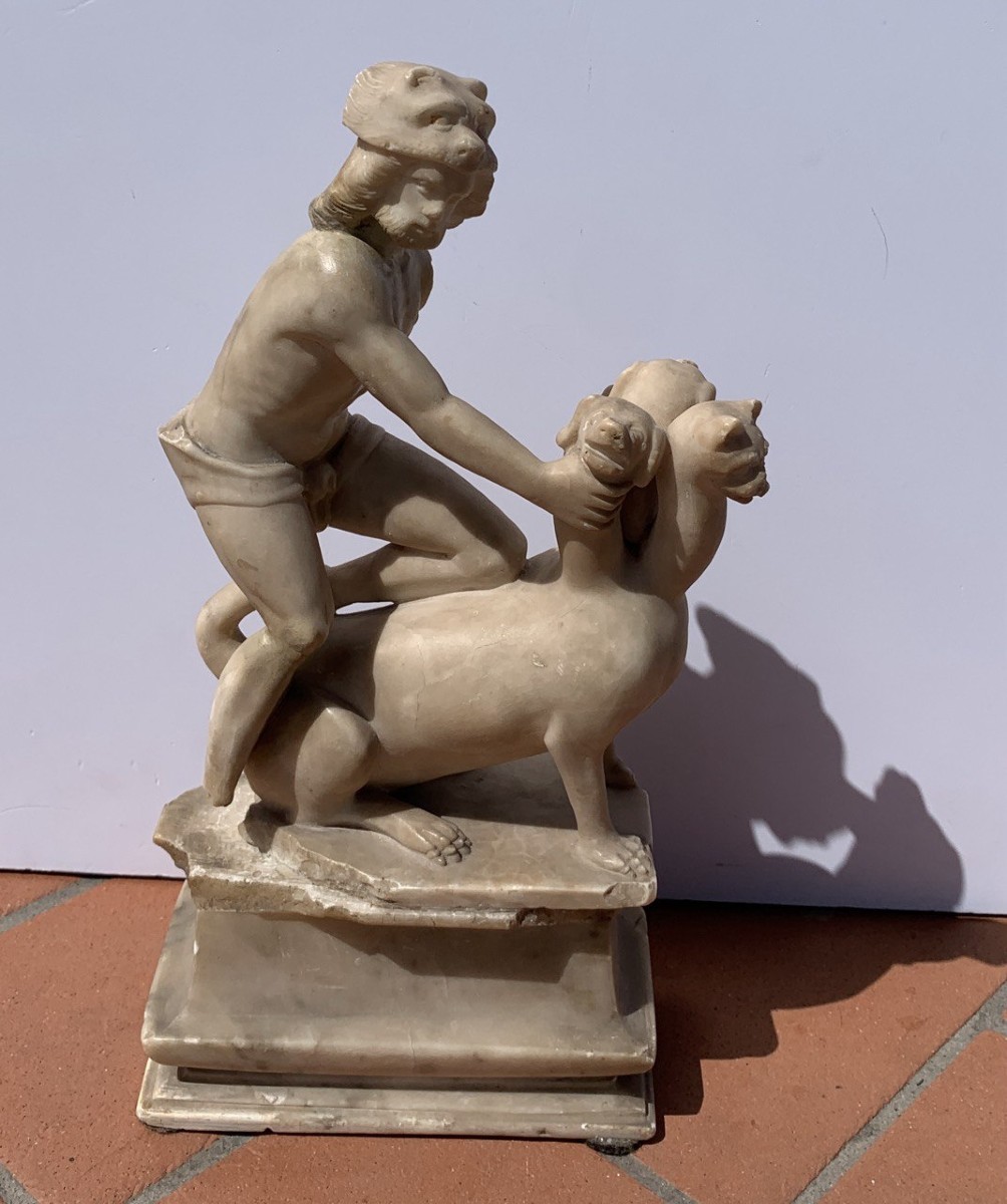 Sculpteur italien (XVIIe siècle) - Hercule et Cerbère.-photo-4