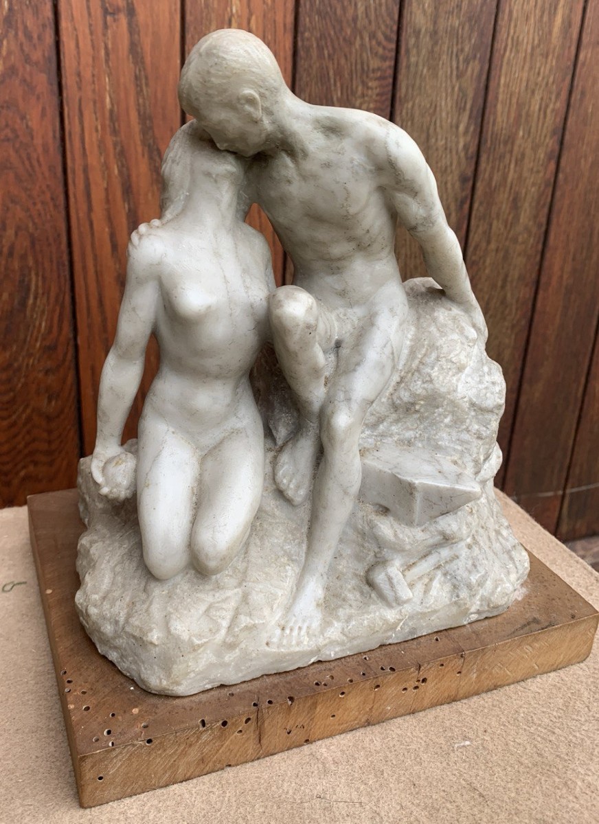 Italian Sculptor (19th Century) - The Kiss.-photo-3